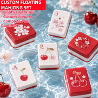Mahjong Vintage Romantique Flottant sur l'Eau, Mahjong Américain à Thème Rose, Jeu de Tuiles pour Mariage, Cadeau pour Fête Nuptiale