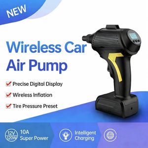 Compresseur d'air <span class=keywords><strong>électrique</strong></span> multifonction <span class=keywords><strong>12V</strong></span>, <span class=keywords><strong>gonfleur</strong></span> de pneus, manomètre numérique, 35L/min, gonflage rapide pour pneus de voiture et de moto - Product Image 4