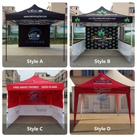Auvent pliable professionnel 3x3m, tissu imperméable 420D avec impression personnalisée pour les événements en plein air