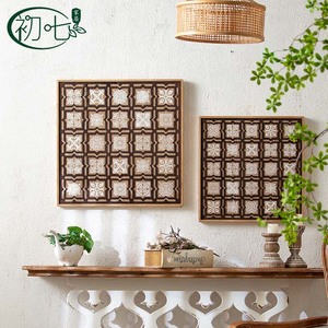 Wall Murals Square Wood Color Home Decor Hanging Items Entryway Living Room <b>Sofa</b> Background Art - Product Image 3