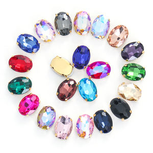 Perceuse à griffes ovale Xichuan avec perceuse strass en cristal de fond d'or Pointback pour bijoux - Product Image 2