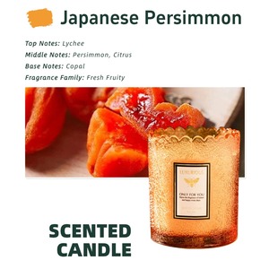 Handmade <strong>Orange</strong> Textured Glass Soy Wax Scented <strong>Candle</strong> for Luxury Home D&eacute;cor and Relaxing Aromatherapy - Product Image 3