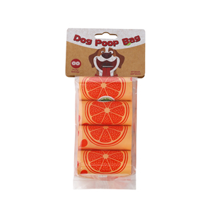 Sacs à déjections canines biodégradables et compostables en gros, imprimés sur mesure, gaufrés, à soufflets latéraux, pour usage domestique, parfum citron orange - Product Image 2