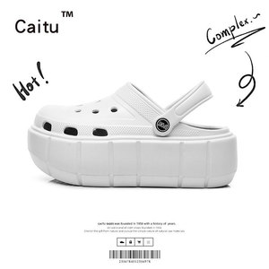 Sabots blancs à semelle épaisse pour femmes, chaussures d'été à bout fermé en EVA, hauteur de talon de 4cm, vêtements de plage - Product Image 2