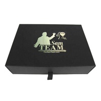 2023 boîte d'emballage d'extension de cheveux tiroir noir bijoux boîte-cadeau boîte d'emballage avec Logo feuille chaude