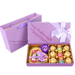배치 사용자 정의 색상 사탕 날짜 분배기 세트 리본 커버 프리미엄 초콜릿 선물 상자 초콜릿 상자