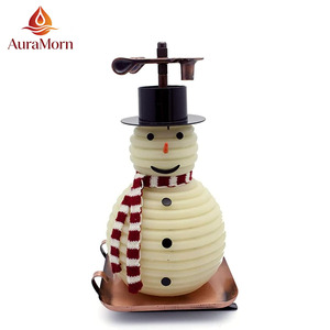 Bougie par heure, bougie bonhomme de neige de 100 heures, base en cuivre, cire d'abeille naturelle écologique avec mèche en coton - Product Image 1