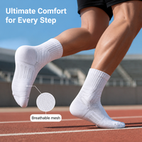 Chaussettes de basketball de compression pour jeunes et hommes, anti-humidité, amortissantes, protectrices, athlétiques, mi-mollet