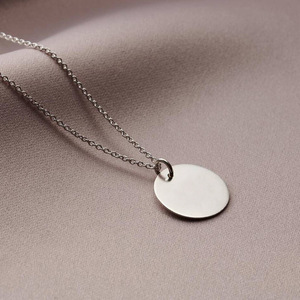 <b>Custom</b> <b>Name</b> Engravable Disc Pendant - Stainless Steel Personalized Jewelry for Men & Women | Letter Charm <b>Necklace</b> Gift - Product Image 4
