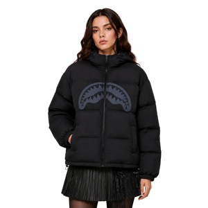 Blouson matelassé unisexe à capuche graphique bouche de requin, manteau d'hiver chaud court style streetwear, personnalisable OEM ODM, vente en gros - Product Image 1