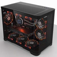 Paneles laterales Mid Tower Computer Gaming Micro ATX Case & Tower Gaming Cabinet Full Vision Vidrio templado Gamer PC Desktop 400MM