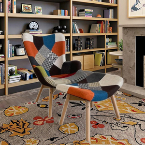 Meubles de salle à manger, <span class=keywords><strong>fauteuil</strong></span> patchwork luxe moderne, canapé contemporain au <span class=keywords><strong>design</strong></span> nouveau avec <span class=keywords><strong>repose</strong></span>-pieds - Product Image 2