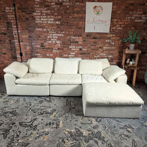 Canapé modulaire en tissu sans cadre, rembourré en mousse haute densité, compressé sous vide en boîte, pour appartement, ne nécessitant pas d'assemblage - Product Image 3