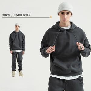 Người đàn ông của bông trùm đầu Áo mùa thu và mùa đông hoodie rắn thời trang phù hợp với in kỹ thuật số lỏng quá khổ dạo phố Áo Hoodie - Product Image 4