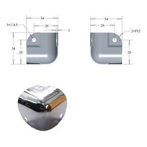 מגן פינתי אביזרי מארז נייד טיסה פינת זווית ישרה מגן מתכת תושבת - Product Image 3