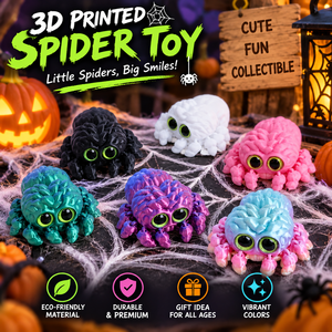 Vashine 3D-Gedruckte Spinnen-Tierfigur Texturierte Großäugige Spinnenfigur für Spiel, Sammlung und Halloween-Dekoration - Product Image 1