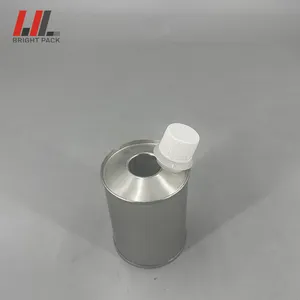 Kaleng timah cairan rem 250ml, kaleng timah kaleng logam bulat dengan penutup sekrup plastik