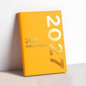 Agenda Diaria Personalizada 2027, Tapa Dura de Cuero PU, Estampado en Dorado, Tamaño A5, Cosido con Hilo, 100 Hojas Impresas, Ecológico - Product Image 2