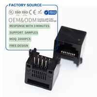 Connecteur femelle RJ45 à port unique sans LED avec lumière et ressort, 8 broches, série de modules de connecteurs Ethernet RJ45