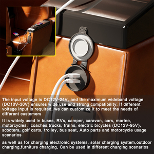 Зарядное устройство для автомобиля с быстрой зарядкой 12-24В, современный дизайн, порт <span class=keywords><strong>USB</strong></span> Type-C, QC3.0, PD3.0, розетка-зарядка - Product Image 5