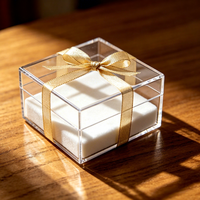 Boîte de présentation en acrylique transparente, boîte cadeau rectangulaire, emballage transparent avec couvercle pour ensemble de cosmétiques et de soins de la peau, impression personnalisée