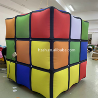 Cube magique géant gonflable cube puzzle gonflable avec lumières led pour la publicité
