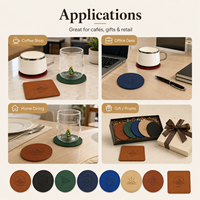 Sous-verre en cuir écologique personnalisé, résistant à la chaleur, style classique, imprimé en sérigraphie, porte-gobelet, cadeaux promotionnels pour la maison