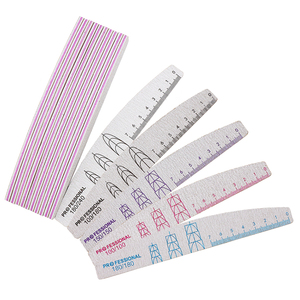 Hot bán hai mặt nửa-moon Nail tập tin với người cai trị quy mô có thể giặt công cụ làm móng tay cho tiệm làm bằng nhựa Emery Board <span class=keywords><strong>Acrylic</strong></span> - Product Image 2
