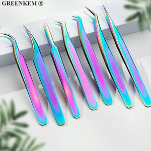 8シェイプデザインチタン金メッキまつげまつげ延長ピンセット複数色オプションカスタムロゴまつげクリップ - Product Image 2