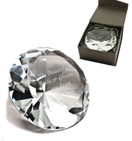 Faveur de mariage retour cadeaux souvenirs texte personnalisé graver souvenir presse-papiers cristal diamant