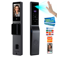 Serrure Intelligente HanDaily avec Fonction d'Appel Vidéo, Application Tuya, Caméra et Interphone, Reconnaissance Faciale, Compatible Mortaise 6590 6068