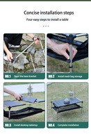 2025 Table de pique-nique pliable extérieure de nouvelle conception Table en aluminium noir