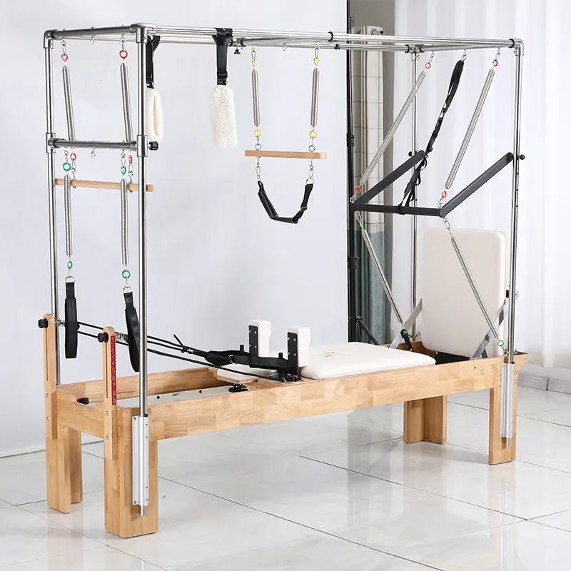 Conjunto de pilates 5 peças, cama de madeira pilates pilates máquina de reformar equipamentos