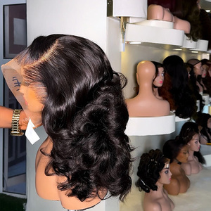 Trinh Nữ Tóc Cơ Thể Sóng Màu Sắc Tự Nhiên Nguyên Liệu Việt Nam Tóc Giả Tóc Con Người, Đầy Đủ Mật Độ 210 Preplucked 13X6 Glueless Ren Phía Trước Tóc Giả - Product Image 2