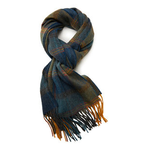 सी शुद्ध कश्मीरी बुने हुए पारे हुए सड स्कार्फ महिलाओं के शॉल को चेक किया ओम अनुकूलित ऊनी शानदार - Product Image 6