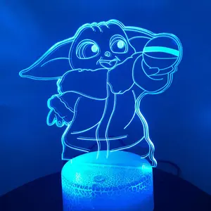 Lampe d'illusion Led 3D pour bébé Yoda