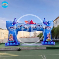 Porte publicitaire gonflable promotionnelle Décor imprimé personnalisé Arc de fleurs gonflable Arche arc-en-ciel gonflable pour événements