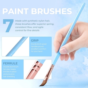 7 pièces ensemble de pinceaux de <span class=keywords><strong>peinture</strong></span> pour le <span class=keywords><strong>visage</strong></span> pinceaux d'artiste Pastel pour la <span class=keywords><strong>peinture</strong></span> du corps et du <span class=keywords><strong>visage</strong></span> acrylique aquarelle <span class=keywords><strong>gouache</strong></span> à l'huile - Product Image 4