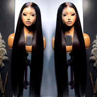 Wig Tanpa Lem Rambut Asli Lace Front, Rambut Asli Vietnam Lurus Super Double Drawn Tanpa Lem, Wig dan Weave Tanpa Lem
