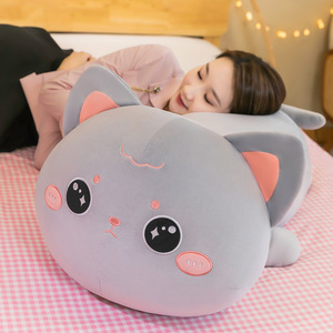 Songshantoys หมอนผ้ากำมะหยี่สำหรับเด็กตกแต่งเตียง kawii ของตกแต่งรูปสัตว์นุ่มนิ่มสีขาวสีเทา - Product Image 4