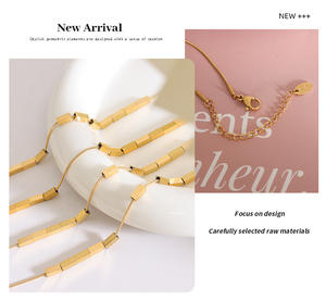 Collana girocollo a tubo quadrato con catena in acciaio inossidabile 316L di nuovo Design per donna <span class=keywords><strong>P226</strong></span> - Product Image 4