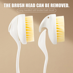 Новый дизайн, 37 см, скрабер для спины 2-в-1, с длинной ручкой, мягкая щетина, отшелушивающая, съемная, для душа и ванны, щетка для тела - Product Image 2