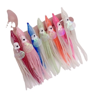 Leurre pieuvre lumineux de 12cm avec branchies, calmar, pêche à la turlutte, leurre souple avec paillettes, Wobbler, Pesca thon - Product Image 1