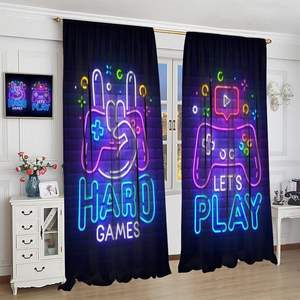 Cortinas Gamer para Niños, Diseño de Control de Videojuegos, Decoración para Ventanas de Habitaciones de Adolescentes, Niños, Salas de Estar y Cuartos de Juego, 2 Paneles - Product Image 4