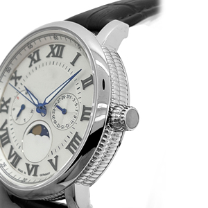 Garantía de calidad Reloj de cuarzo para hombre y mujer con correa de cuero Krysterna Logotipo personalizado Ventana de esfera de cristal - Product Image 2