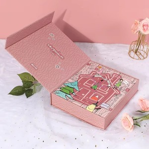Caja de Calendario de Adviento de Papel Rosa con Cierre Magnético, Impresión de Logotipo Personalizado, Empaque de Regalo para la Cuenta Regresiva de Navidad - Product Image 3