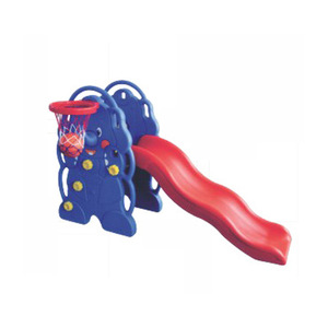 Tobogán con forma de elefante con aro de baloncesto para niños, entrenamiento de equilibrio sensorial, plástico, talla única, azul - Product Image 1