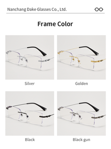 Kính mắt gọng bán titan không viền hình chữ nhật cao cấp 69043-C, thiết kế tùy chỉnh dành cho nam - Product Image 6