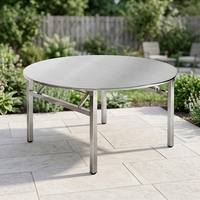 Table ronde en acier inoxydable pour l'extérieur, table de restaurant robuste, résistante à la rouille, à l'usure et à la corrosion