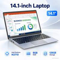 Ordinateur portable Intel N3710, écran HD 14,1 pouces, 8 Go de RAM, 128 Go de stockage, Windows 10, pour étudiants, entreprise, vente en gros OEM